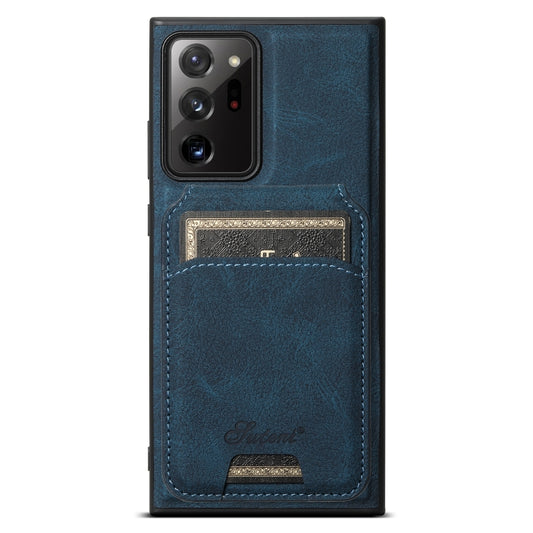 For Samsung Galaxy Note20 5G Suteni H16 Litchi Texture Leather Detachable Wallet Back Phone Case(Blue) - Galaxy Note20 Cases by Suteni | Online Shopping UK | buy2fix