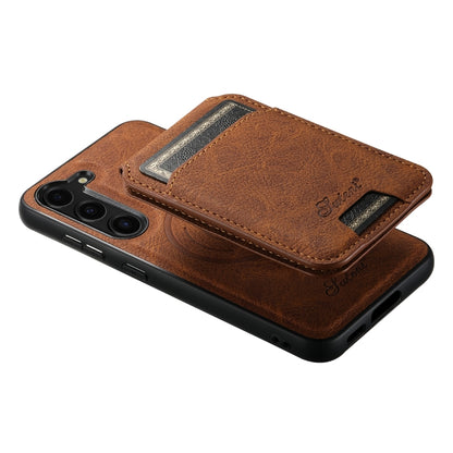 For Samsung Galaxy S24 5G Suteni H16 Litchi Texture Leather Detachable Wallet Back Phone Case(Brown) - Galaxy S24 5G Cases by Suteni | Online Shopping UK | buy2fix