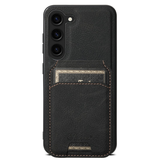For Samsung Galaxy S24+ 5G Suteni H16 Litchi Texture Leather Detachable Wallet Back Phone Case(Black) by Suteni