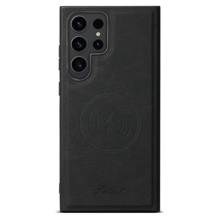 For Samsung Galaxy S24 Ultra 5G Suteni H16 Litchi Texture Leather Detachable Wallet Back Phone Case(Black) by Suteni