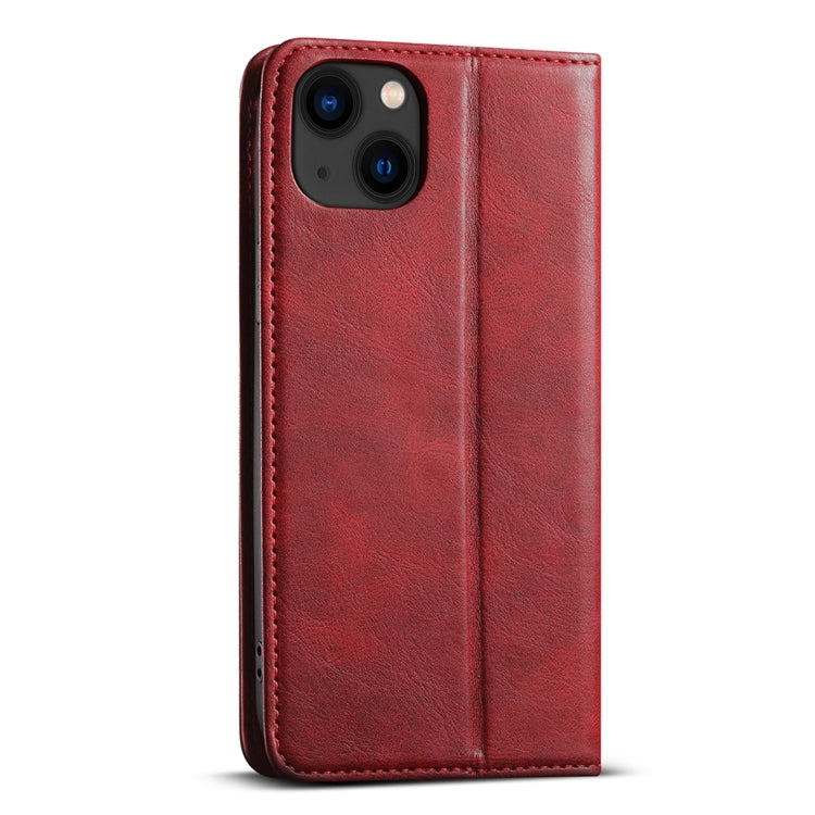 For iPhone 14 Plus Suteni J02 Oil Wax Wallet Leather Phone Case(Red) - iPhone 14 Plus Cases by Suteni | Online Shopping UK | buy2fix