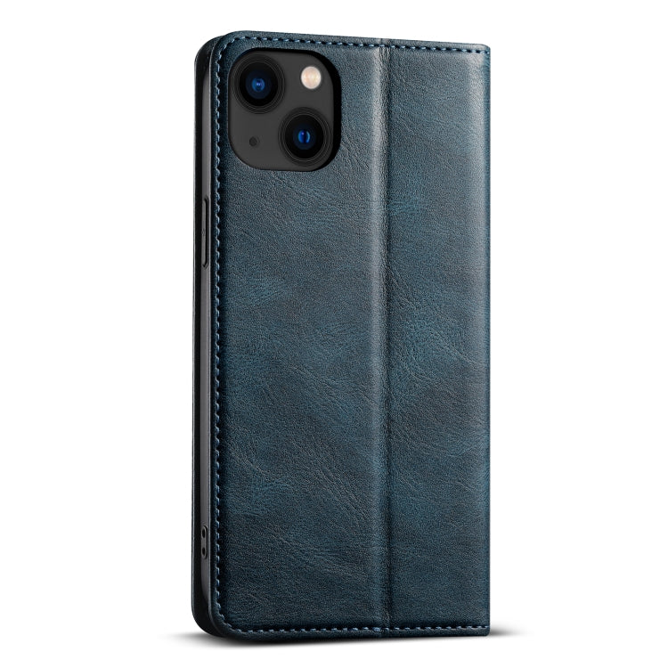 For iPhone 13 Suteni J02 Oil Wax Wallet Leather Phone Case(Blue) - iPhone 13 Cases by Suteni | Online Shopping UK | buy2fix