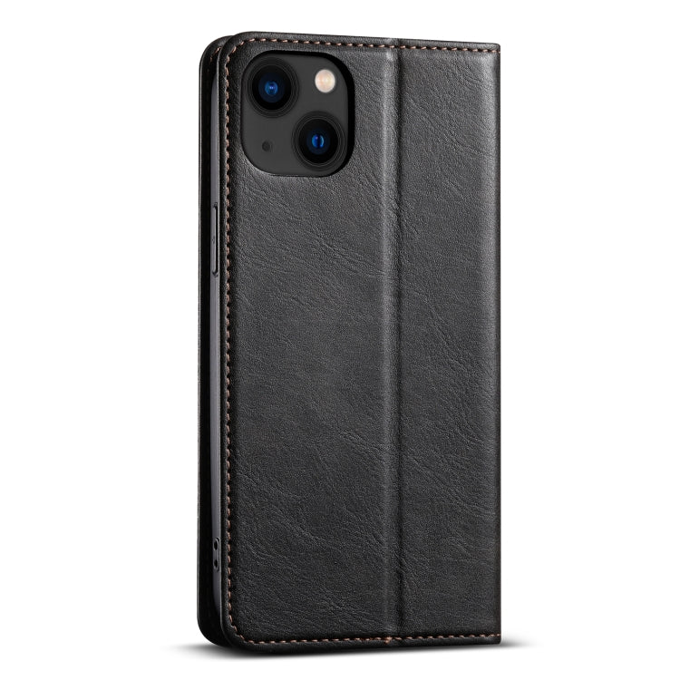 For iPhone 14 Suteni J02 Oil Wax Wallet Leather Phone Case(Black) - iPhone 14 Cases by Suteni | Online Shopping UK | buy2fix