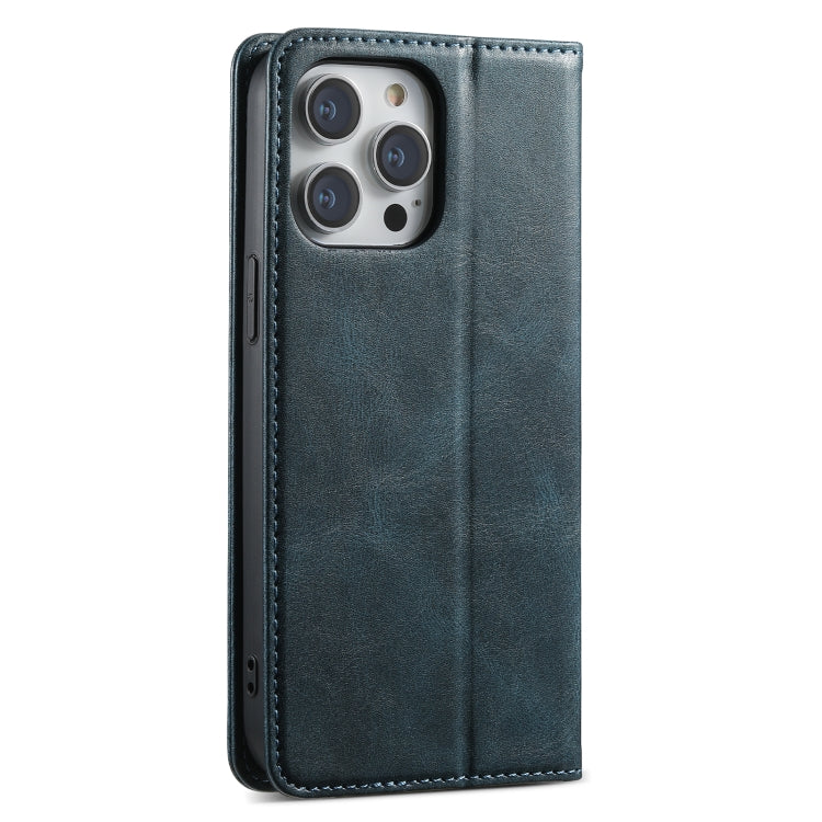 For iPhone 14 Pro Suteni J02 Oil Wax Wallet Leather Phone Case(Blue) - iPhone 14 Pro Cases by Suteni | Online Shopping UK | buy2fix