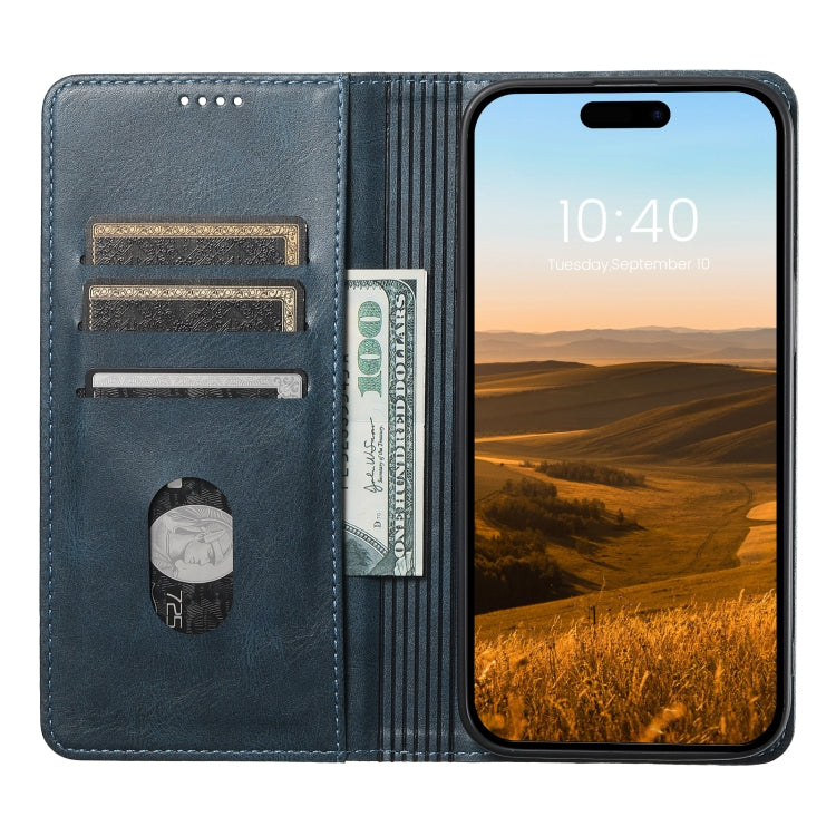 For iPhone 14 Pro Suteni J02 Oil Wax Wallet Leather Phone Case(Blue) - iPhone 14 Pro Cases by Suteni | Online Shopping UK | buy2fix