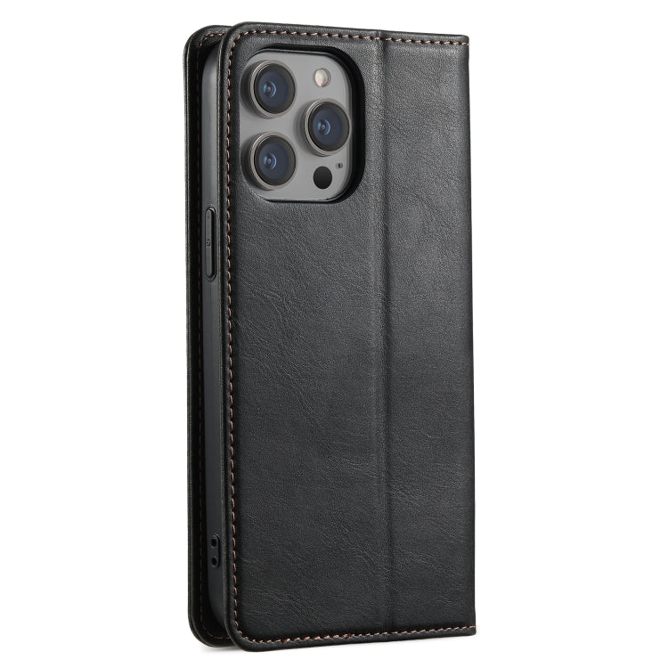 For iPhone 14 Pro Max Suteni J02 Oil Wax Wallet Leather Phone Case(Black) - iPhone 14 Pro Max Cases by Suteni | Online Shopping UK | buy2fix