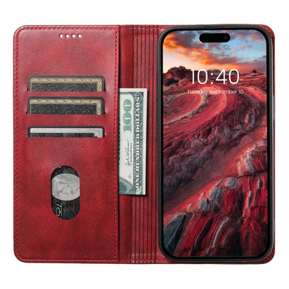 For iPhone 14 Pro Max Suteni J02 Oil Wax Wallet Leather Phone Case(Red) - iPhone 14 Pro Max Cases by Suteni | Online Shopping UK | buy2fix