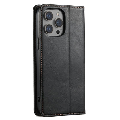 For iPhone 13 Pro Max Suteni J02 Oil Wax Wallet Leather Phone Case(Black) - iPhone 13 Pro Max Cases by Suteni | Online Shopping UK | buy2fix