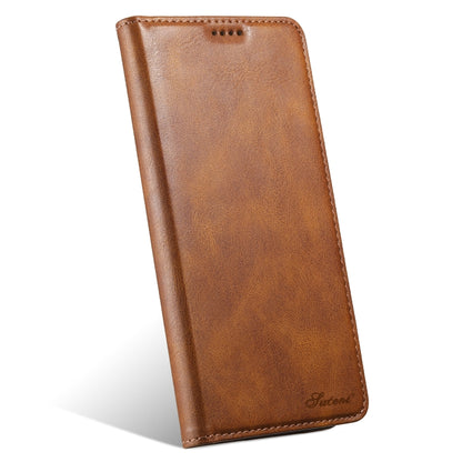 For iPhone 16 Pro Suteni J02 Oil Wax Wallet Leather Phone Case(Brown) - iPhone 16 Pro Cases by Suteni | Online Shopping UK | buy2fix