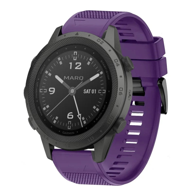 For Garmin MARQ Commander 22mm Quick Release Silicone Watch Band(Purple) - Watch Bands by buy2fix | Online Shopping UK | buy2fix