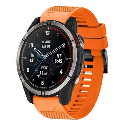 For Garmin Quatix 7 Pro 22mm Quick Release Silicone Watch Band(Orange) - Watch Bands by buy2fix | Online Shopping UK | buy2fix