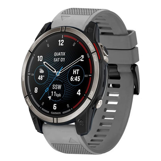 For Garmin Quatix 7 Quick Release 22mm Silicone Watch Band(Grey)