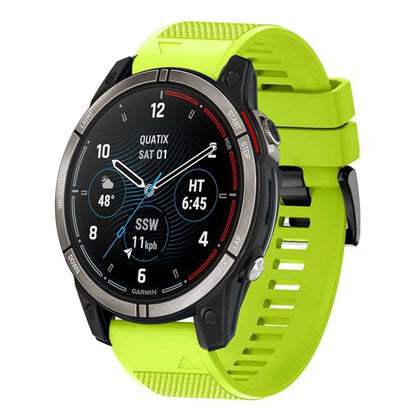 For Garmin Quatix 7 22mm Quick Release Silicone Watch Band(Lime Green) - Watch Bands by buy2fix | Online Shopping UK | buy2fix
