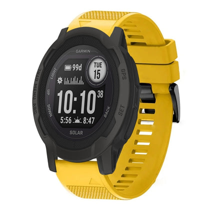 For Garmin  Instinct 2 Solar 22mm Quick Release Silicone Watch Band(Yellow) - Watch Bands by buy2fix | Online Shopping UK | buy2fix