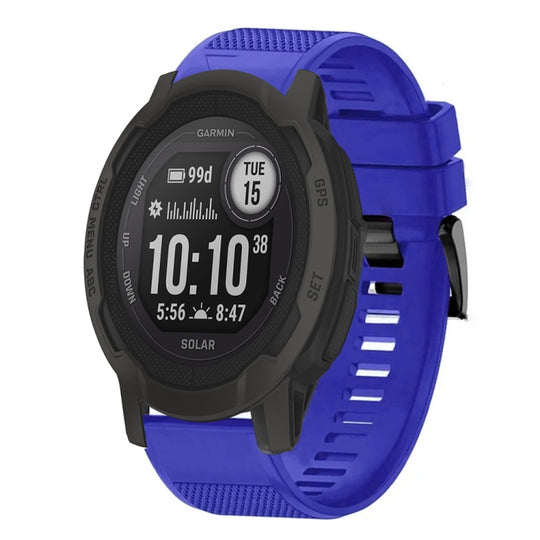 For Garmin  Instinct 2 Solar Quick Release 22mm Silicone Watch Band(Dark Blue)