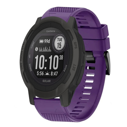 For Garmin  Instinct 2 Solar 22mm Quick Release Silicone Watch Band(Purple) - Watch Bands by buy2fix | Online Shopping UK | buy2fix