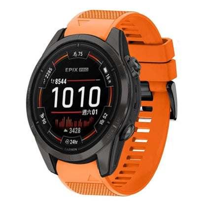 For Garmin Epix Pro 47mm 22mm Quick Release Silicone Watch Band(Orange) - Watch Bands by buy2fix | Online Shopping UK | buy2fix