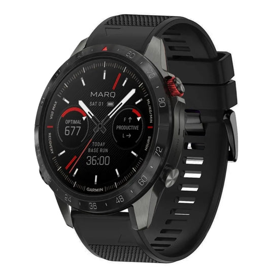 For Garmin MARQ Athlete Gen 2 Quick Release 22mm Silicone Watch Band(Black)