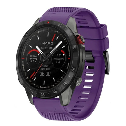 For Garmin MARQ Athlete Gen 2 22mm Quick Release Silicone Watch Band(Purple) - Watch Bands by buy2fix | Online Shopping UK | buy2fix