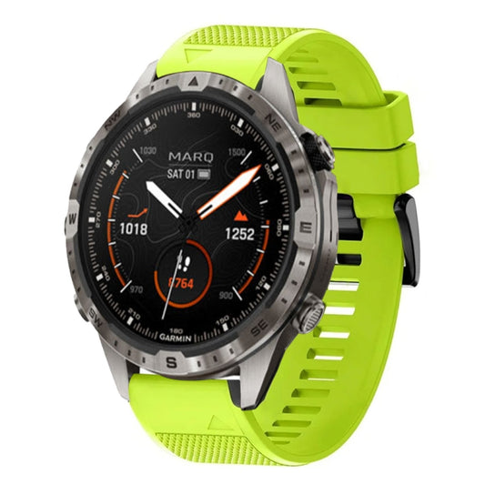 For Garmin MARQ Adventurer Gen 2 22mm Quick Release Silicone Watch Band(Lime Green) - Watch Bands by buy2fix | Online Shopping UK | buy2fix