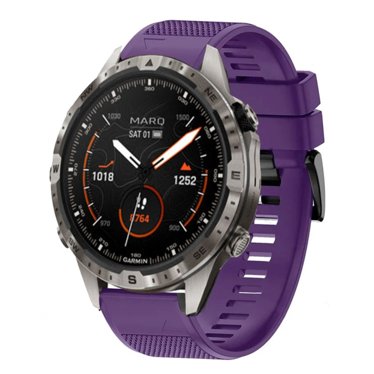 For Garmin MARQ Adventurer Gen 2 22mm Quick Release Silicone Watch Band(Purple) - Watch Bands by buy2fix | Online Shopping UK | buy2fix
