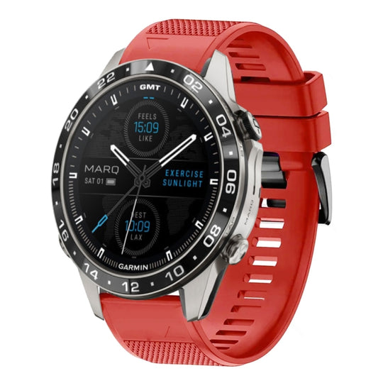For Garmin MARQ Aviator Gen 2 Quick Release 22mm Silicone Watch Band(Red)