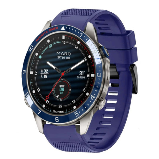 For Garmin MARQ Captain Gen 2 Quick Release 22mm Silicone Watch Band(Midnight Blue)