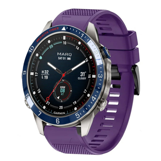 For Garmin MARQ Captain Gen 2 Quick Release 22mm Silicone Watch Band(Purple)
