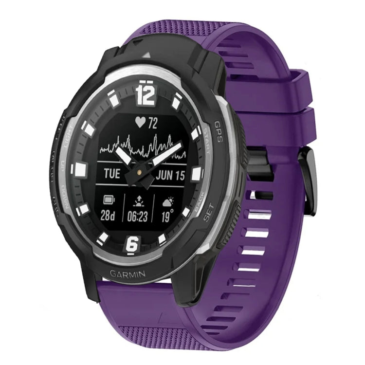 For Garmin Instinct Crossover 22mm Quick Release Silicone Watch Band(Purple) - Watch Bands by buy2fix | Online Shopping UK | buy2fix