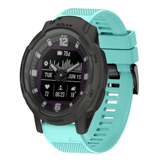 For Garmin Instinct Crossover Solar Quick Release 22mm Silicone Watch Band(Mint Green)