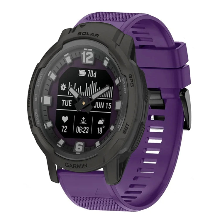 For Garmin Instinct Crossover Solar 22mm Quick Release Silicone Watch Band(Purple) - Watch Bands by buy2fix | Online Shopping UK | buy2fix