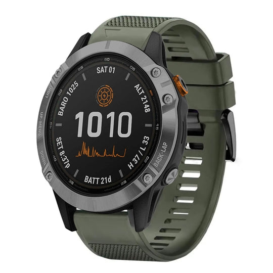 For Garmin Fenix 7 Quick Release 22mm Silicone Watch Band(Army Green)