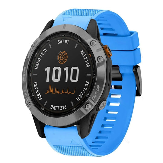 For Garmin Fenix 7 Quick Release 22mm Silicone Watch Band(Sky Blue)