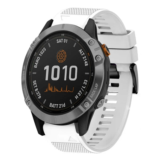 For Garmin Fenix 7 Solar Quick Release 22mm Silicone Watch Band(White)