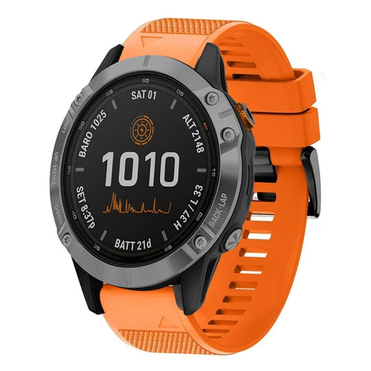 For Garmin Fenix 7 Solar Quick Release 22mm Silicone Watch Band(Orange)