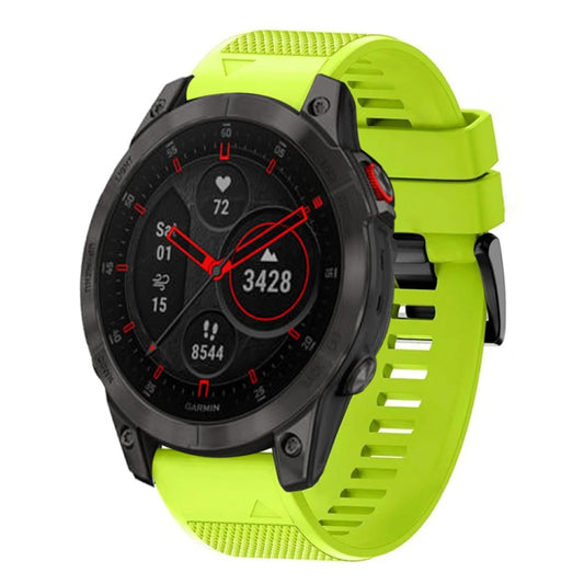 For Garmin Epix Gen 2 22mm Quick Release Silicone Watch Band(Lime Green) - Watch Bands by buy2fix | Online Shopping UK | buy2fix