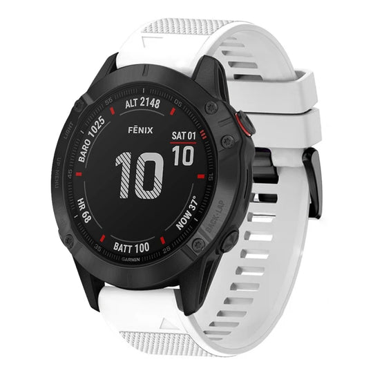For Garmin Fenix 6 Quick Release 22mm Silicone Watch Band(White)
