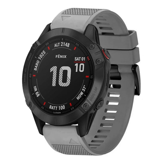 For Garmin Fenix 6 Quick Release 22mm Silicone Watch Band(Grey)