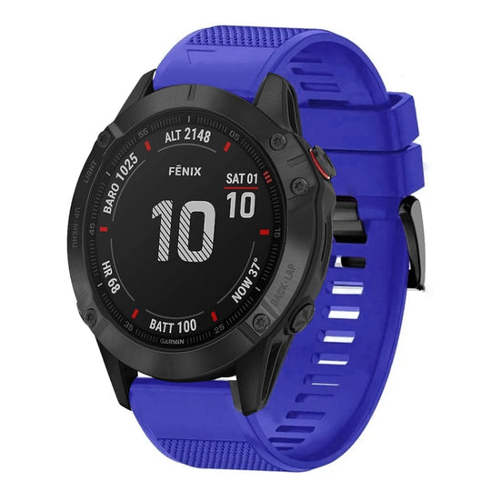 For Garmin Fenix 6 Quick Release 22mm Silicone Watch Band(Dark Blue)