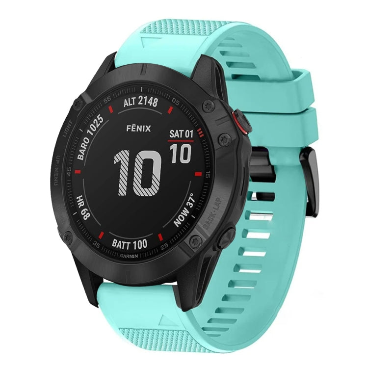 For Garmin Fenix 6 Pro 22mm Quick Release Silicone Watch Band(Mint Green) - Watch Bands by buy2fix | Online Shopping UK | buy2fix