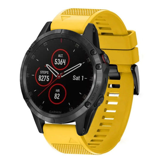 For Garmin Fenix 5 Quick Release 22mm Silicone Watch Band(Yellow)