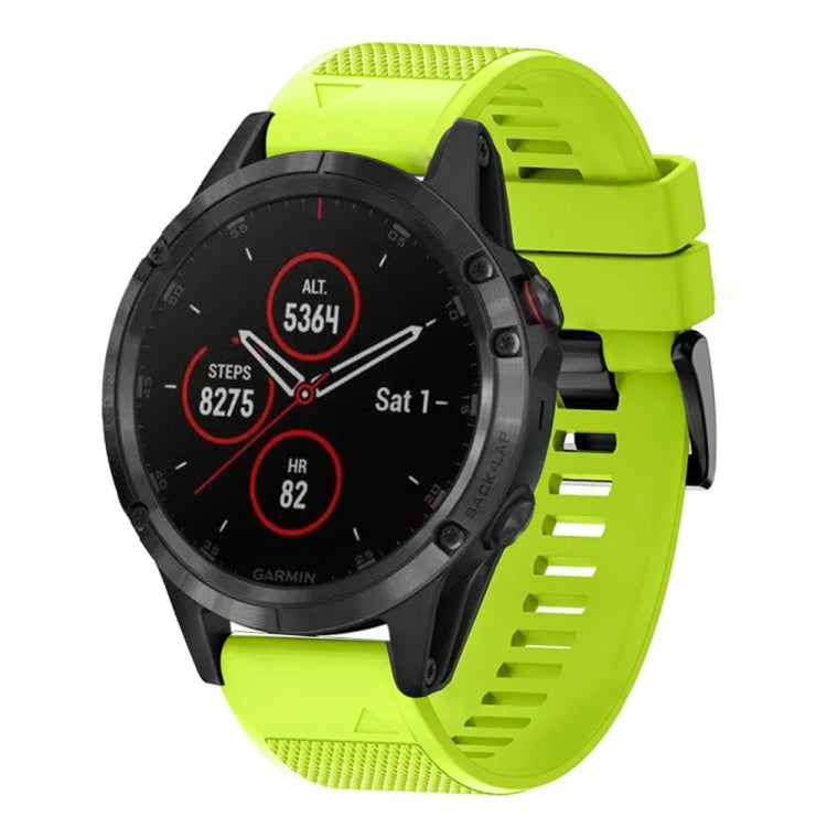 For Garmin Fenix 5 Plus 22mm Quick Release Silicone Watch Band(Lime Green) - Watch Bands by buy2fix | Online Shopping UK | buy2fix