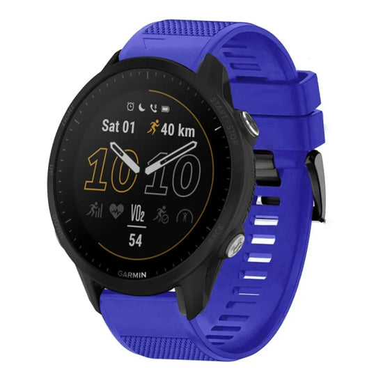 For Garmin Forerunner 955 Quick Release 22mm Silicone Watch Band(Dark Blue)