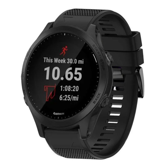 For Garmin Forerunner 945 Quick Release 22mm Silicone Watch Band(Black)