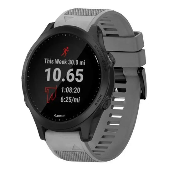 For Garmin Forerunner 945 Quick Release 22mm Silicone Watch Band(Grey)
