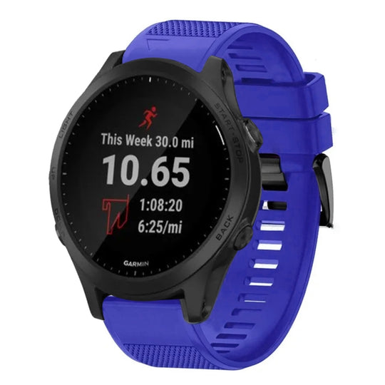 For Garmin Forerunner 945 Quick Release 22mm Silicone Watch Band(Dark Blue)
