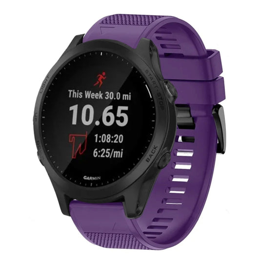 For Garmin Forerunner 945 22mm Quick Release Silicone Watch Band(Purple) - Watch Bands by buy2fix | Online Shopping UK | buy2fix