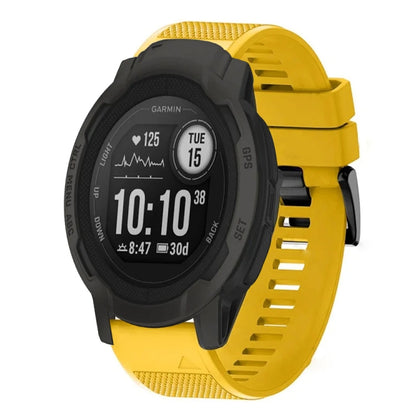 For Garmin Instinct 2 22mm Quick Release Silicone Watch Band(Yellow) - Watch Bands by buy2fix | Online Shopping UK | buy2fix