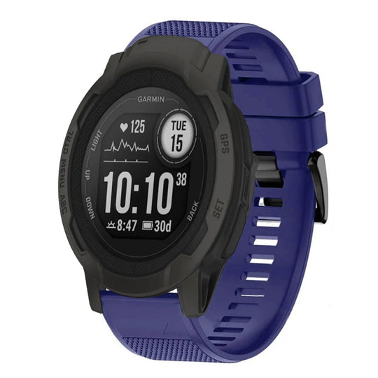 For Garmin Instinct 2 Quick Release 22mm Silicone Watch Band(Midnight Blue)
