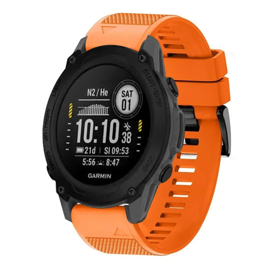 For Garmin Descent G1 22mm Quick Release Silicone Watch Band(Orange) - Watch Bands by buy2fix | Online Shopping UK | buy2fix